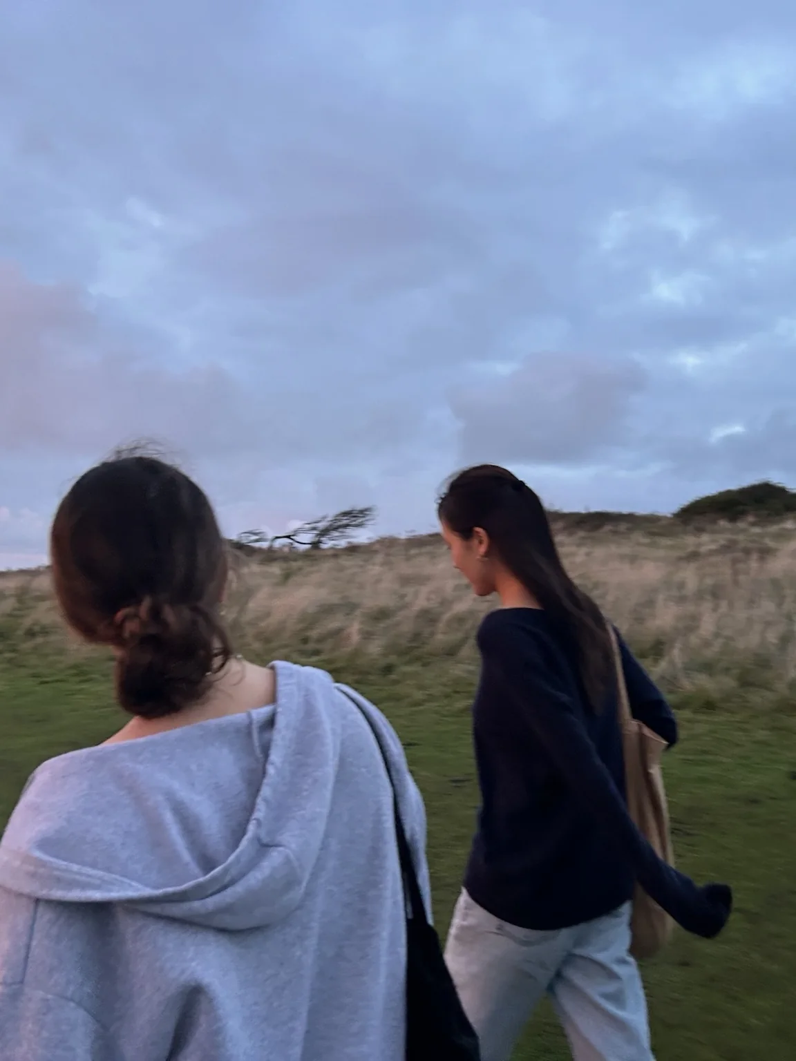 Ashley hiking at dusk