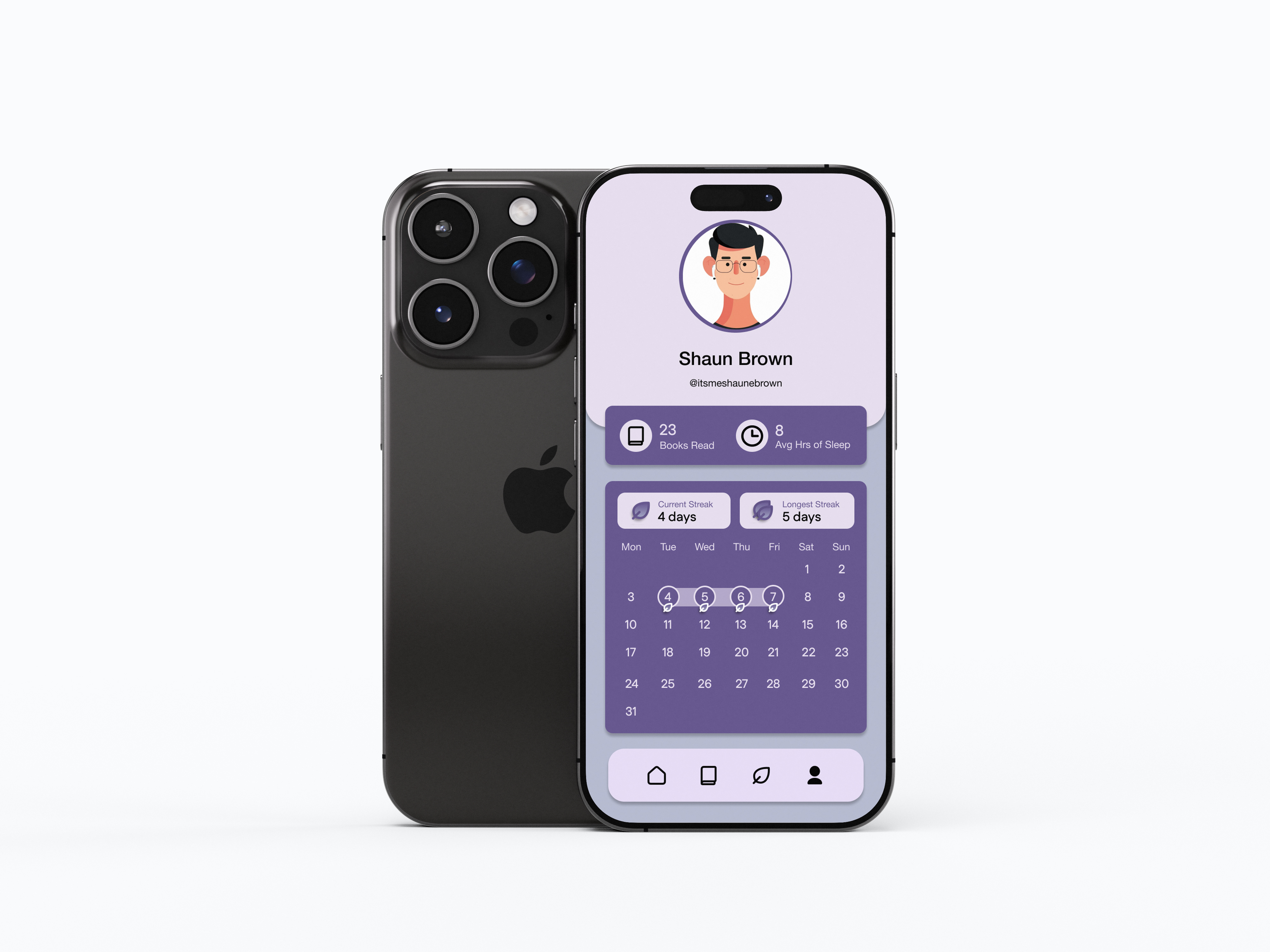 Social page with streaks and friends