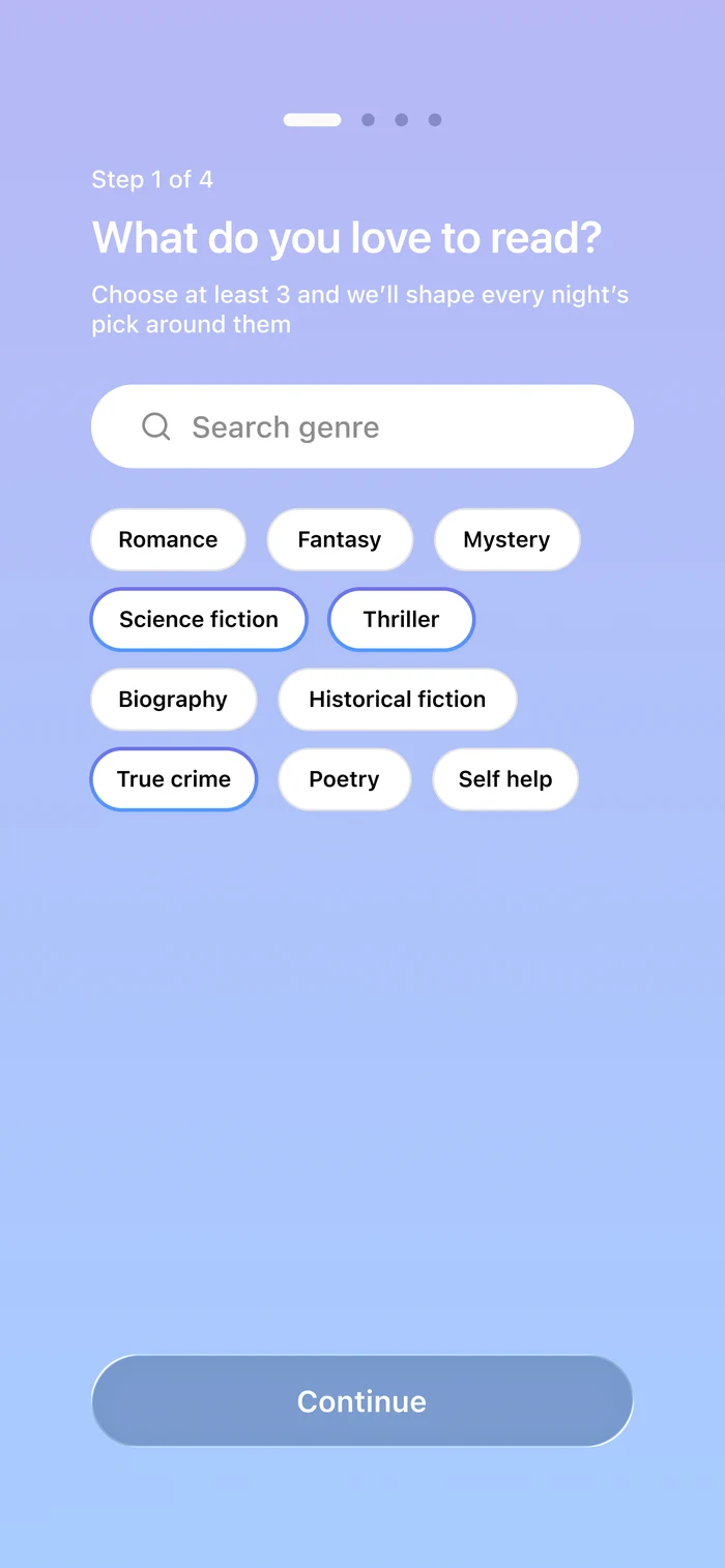 Reading preferences selection