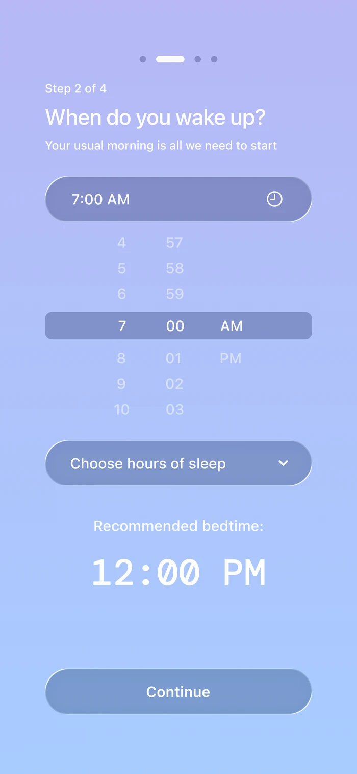 Wake-up time and sleep goal