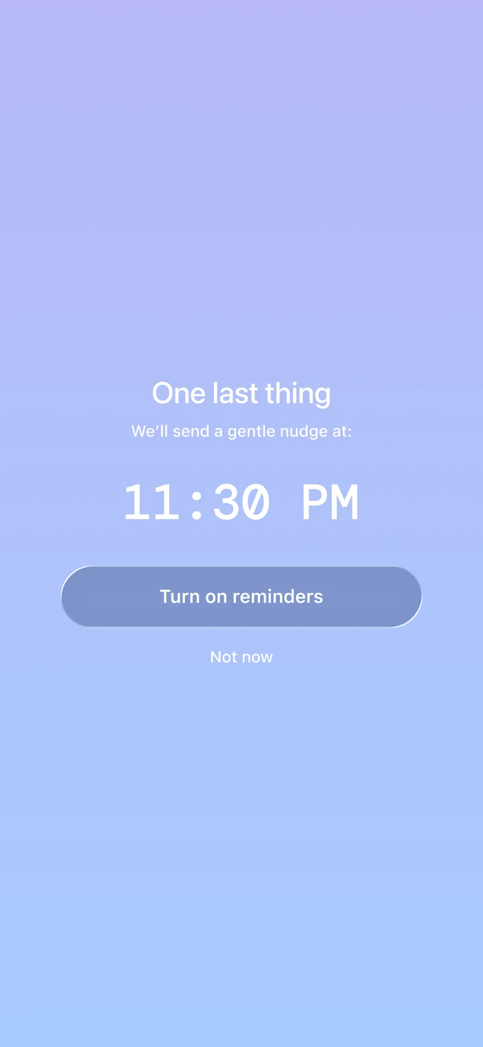 Reminder setup