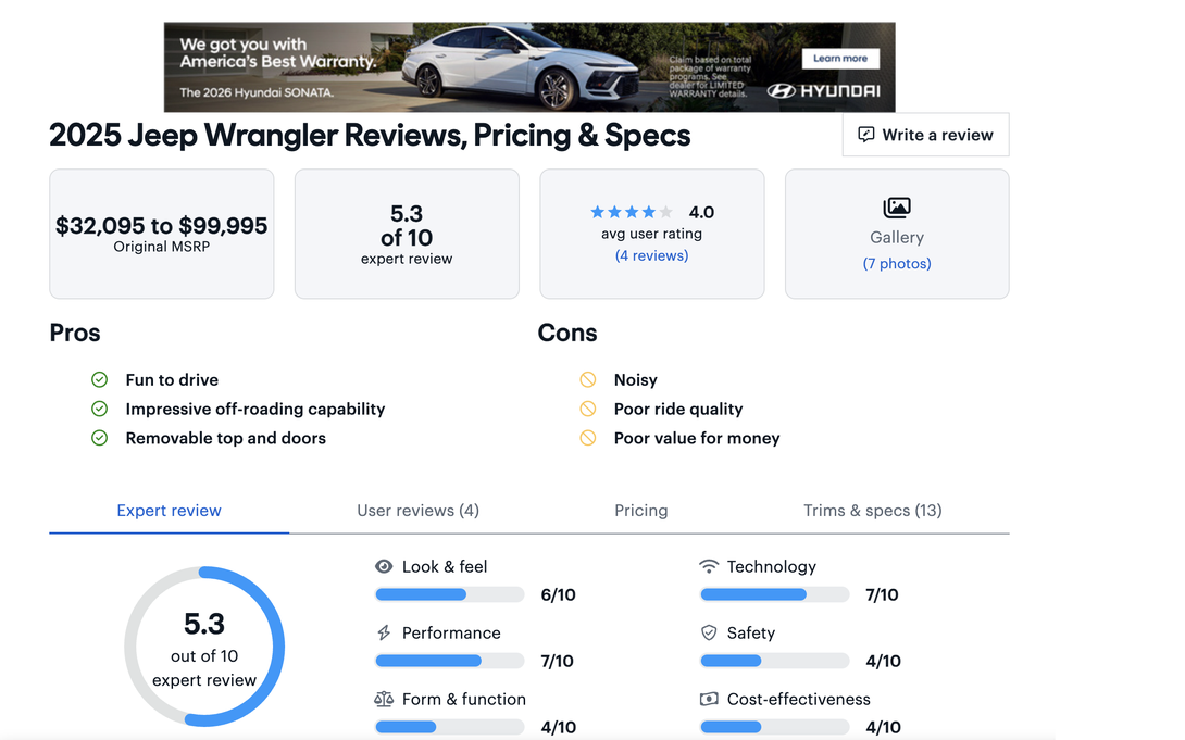 Current live page: pros and cons list