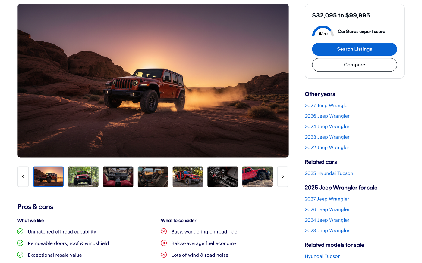 Redesigned hero image, expert score, and photo carousel